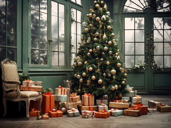 Casa con Albero di Natale simbolo delle atmosfere natalizie